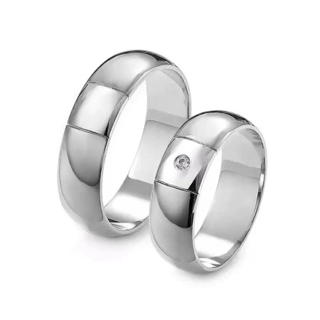 Obrączki ślubne z brylantem 0,02 ct