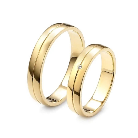 Obrączki ślubne z brylantem 0,01 ct
