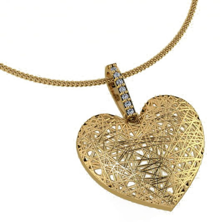 Zawieszka z cyrkoniami - serce