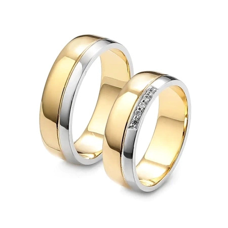 Obrączki ślubne z brylantami 0,05 ct