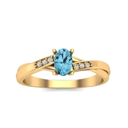 Pierścionek z topazem i brylantami