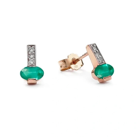 Kolczyki z szmaragdem i brylantami
