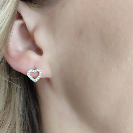 Kolczyki z brylantami - serce