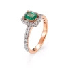 Pierścionek z szmaragdem i brylantami