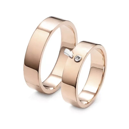 Obrączki ślubne z brylantem 0,01 ct