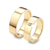 Obrączki ślubne z brylantem 0,05 ct