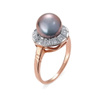Pierścionek z perłą tahitańską i brylantami