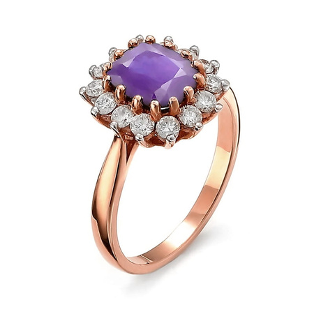 Pierścionek z tanzanitem i brylantami