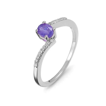 Pierścionek z tanzanitem i brylantami