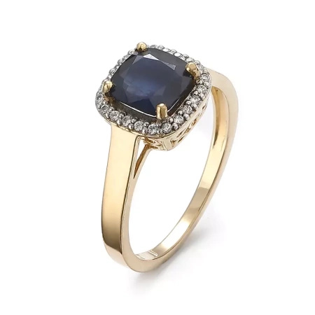 Pierścionek z szafirem i brylantami