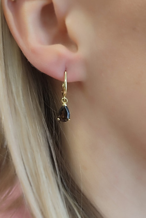 Kolczyki z kwarcem dymnym