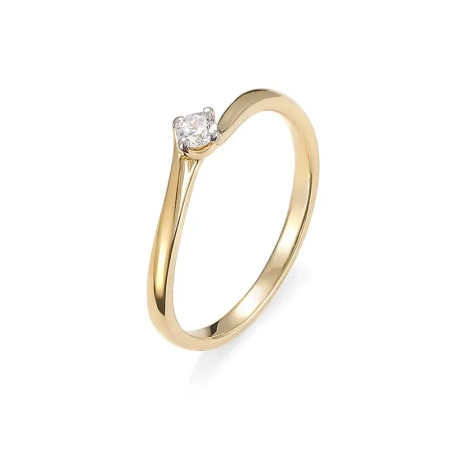 Pierścionek z brylantem 0,10 ct