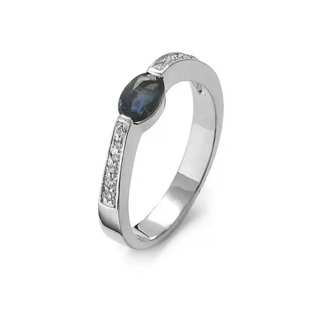 Pierścionek z szafirem i brylantami