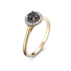 Pierścionek z czarnym brylantem i brylantami