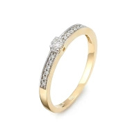 Pierścionek z brylantami 0,13 ct