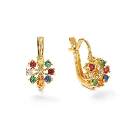 Kolczyki z szafirami mix i brylantami