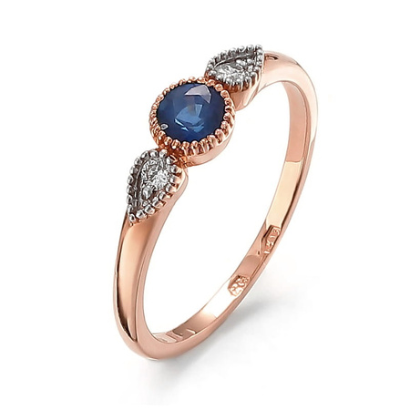 Pierścionek z szafirem i brylantami