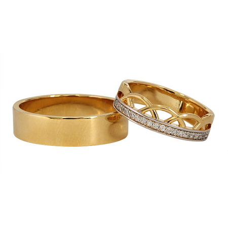 Obrączki ślubne z brylantami 0,16 ct