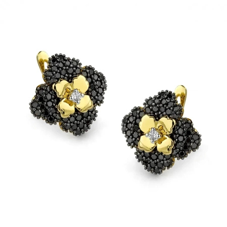 Kolczyki z czarnymi i białymi brylantami