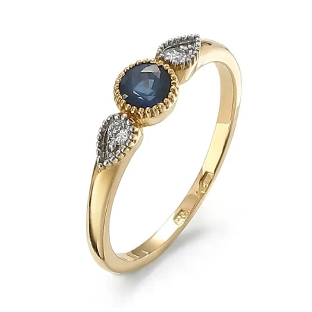 Pierścionek z szafirem i brylantami