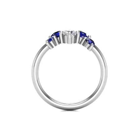 Pierścionek z szafirem i brylantem