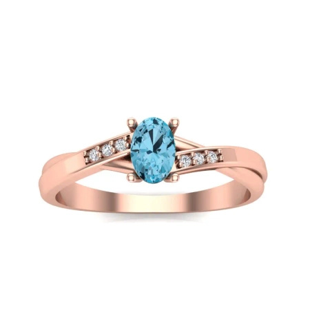 Pierścionek z topazem i brylantami