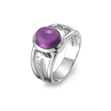 Pierścionek z ametystem i brylantami