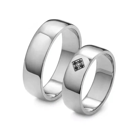 Obrączki ślubne z czarnymi brylantami 0,03 ct