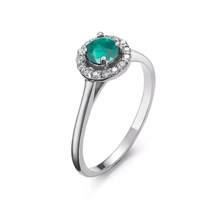 Pierścionek z szmaragdem i brylantami