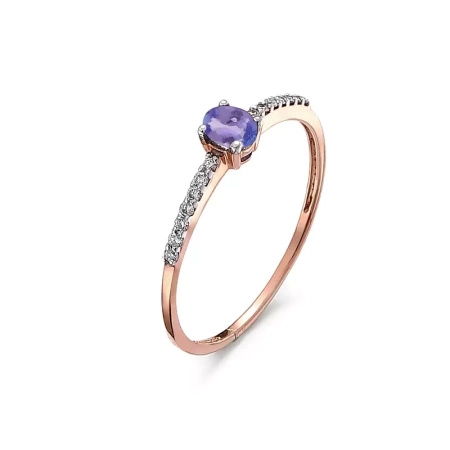 Pierścionek z tanzanitem i brylantami