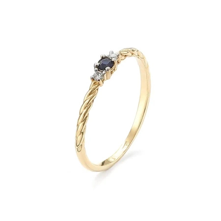Pierścionek z szafirem i brylantami