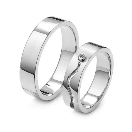 Obrączki ślubne z brylantem 0,01 ct