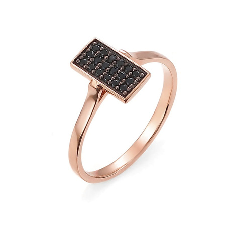 Pierścionek z czarnymi cyrkoniami