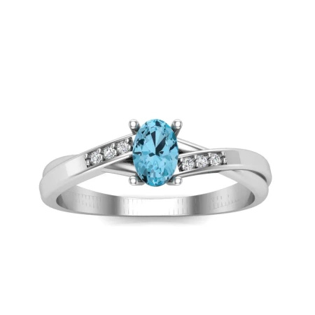 Pierścionek z topazem i brylantami