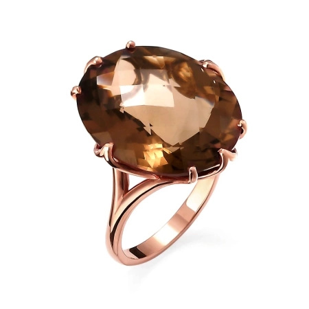 Pierścionek z kwarcem dymnym