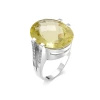 Pierścionek z kwarcem cytrynowym i brylantami