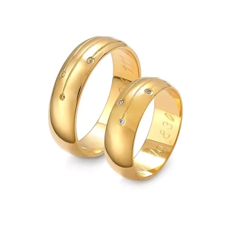 Obrączki ślubne z brylantami 0,03 ct