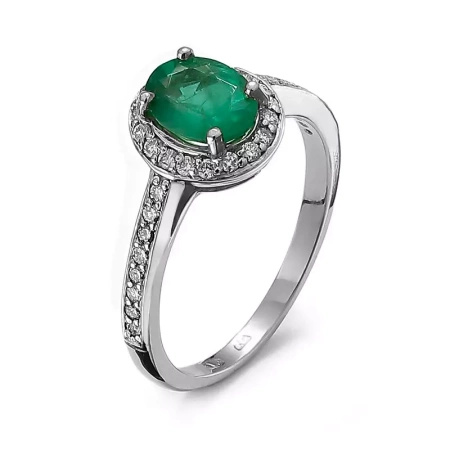 Pierścionek z szmaragdem i brylantami