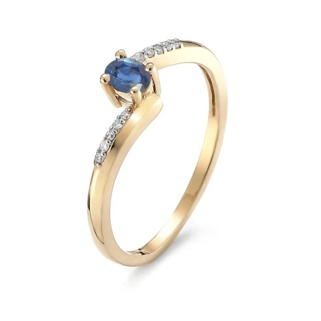 Pierścionek z szafirem i brylantami
