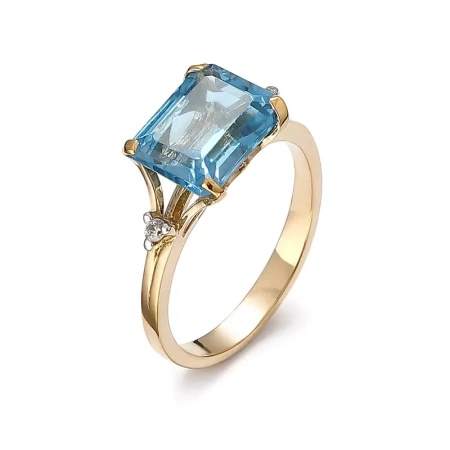 Pierścionek z topazem i cyrkoniami