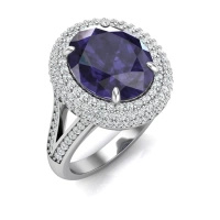 Pierścionek z tanzanitem i brylantami