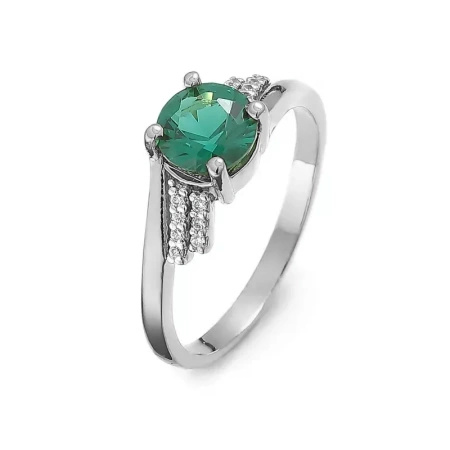 Pierścionek z szmaragdem i brylantami