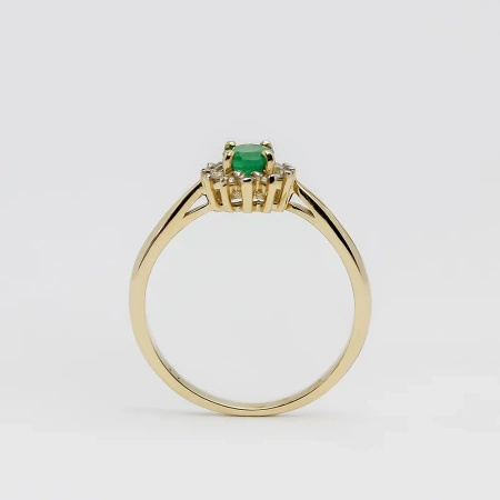 Pierścionek z szmaragdem i brylantami