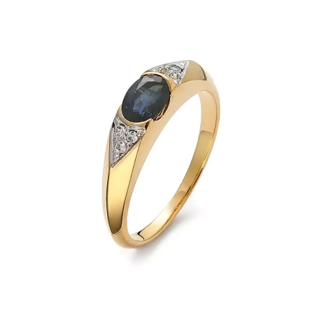 Pierścionek z szafirem i brylantami