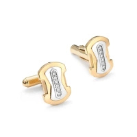 Złote spinki do mankietów z brylantami