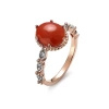 Pierścionek z koralem i cyrkoniami
