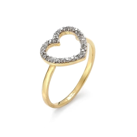 Pierścionek z cyrkoniami - serce