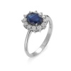 Pierścionek z szafirem i brylantami