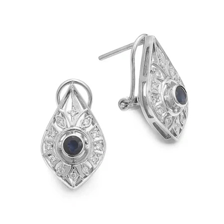 Kolczyki z szafirem i brylantami