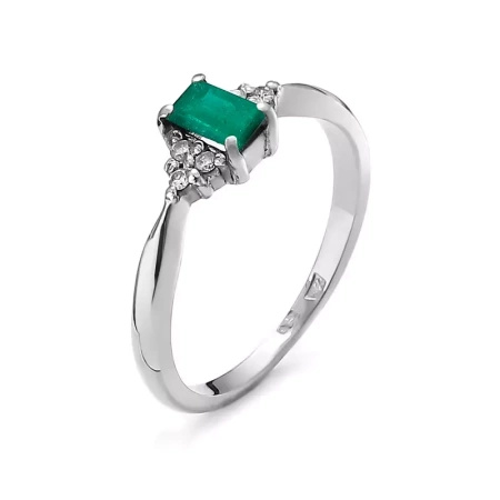 Pierścionek z szmaragdem i brylantami